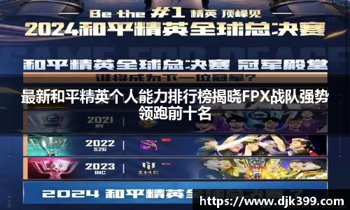 最新和平精英个人能力排行榜揭晓FPX战队强势领跑前十名